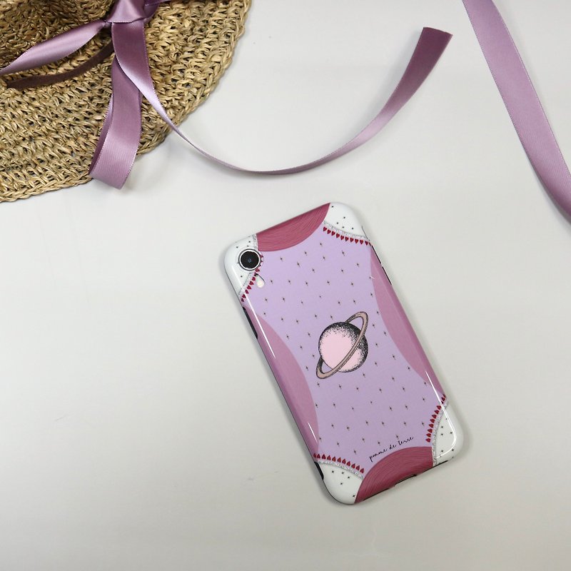 Pinky Saturn phone case - เคส/ซองมือถือ - ยาง สึชมพู