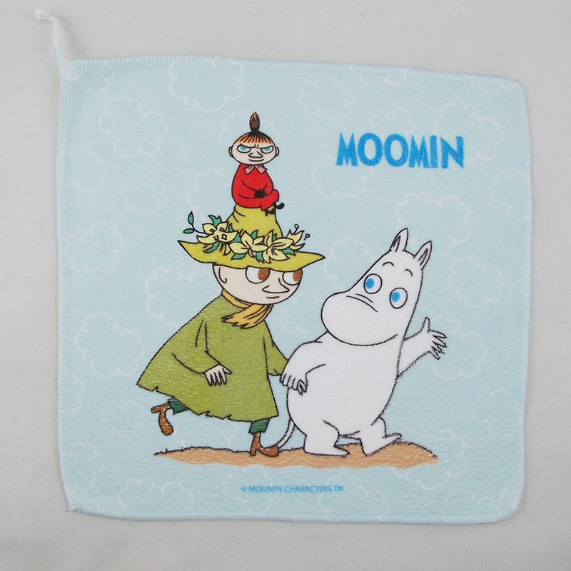 Authorized by Moomin-Hand towel【Let's Go】 - Towels - Cotton & Hemp Blue