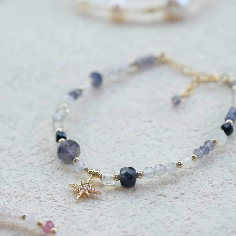 14K gold-filled Naughty Planet series-cordierite bracelet - Bracelets - Gemstone Blue