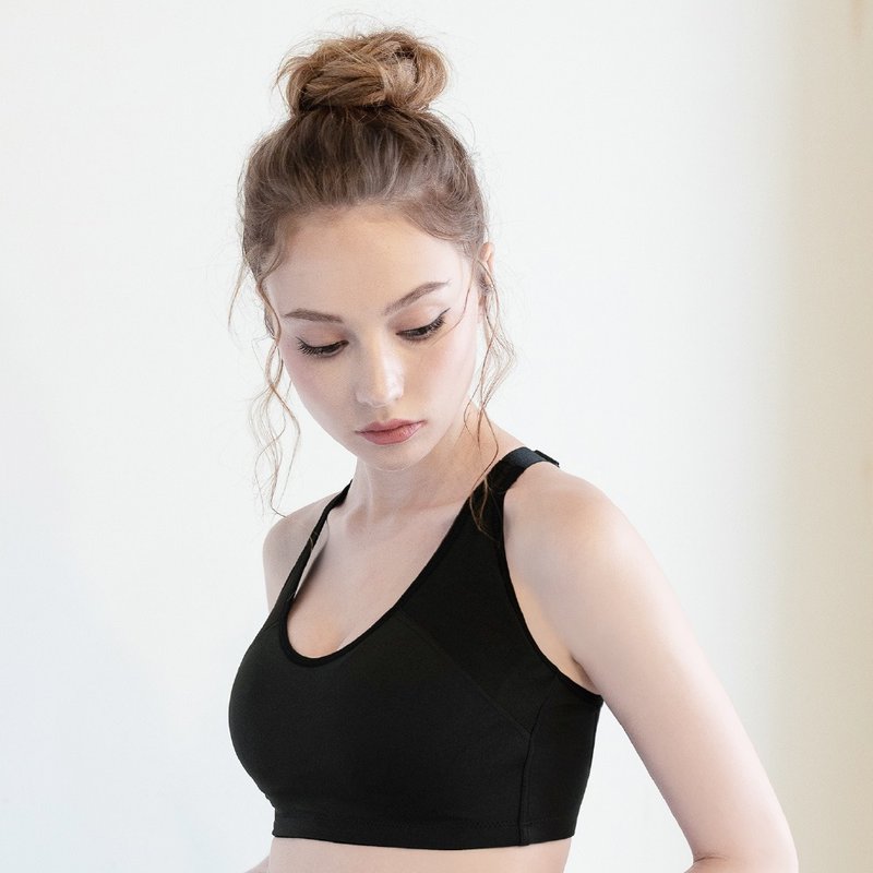 Clany Clany Covered Breathable Underwear Without Steel Rings Sports Underwear BD Cup Black 6983-63 - ชุดชั้นในผู้หญิง - เส้นใยสังเคราะห์ สีดำ