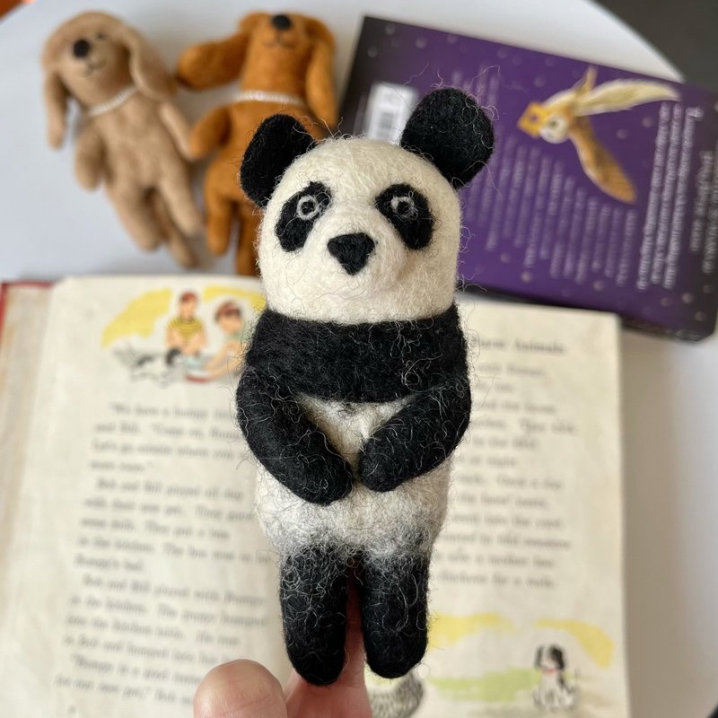 Panda Finger Puppet Kung Fu Panda Storytelling Props Wool Felt Finger Puppet - ของเล่นเด็ก - ขนแกะ ขาว