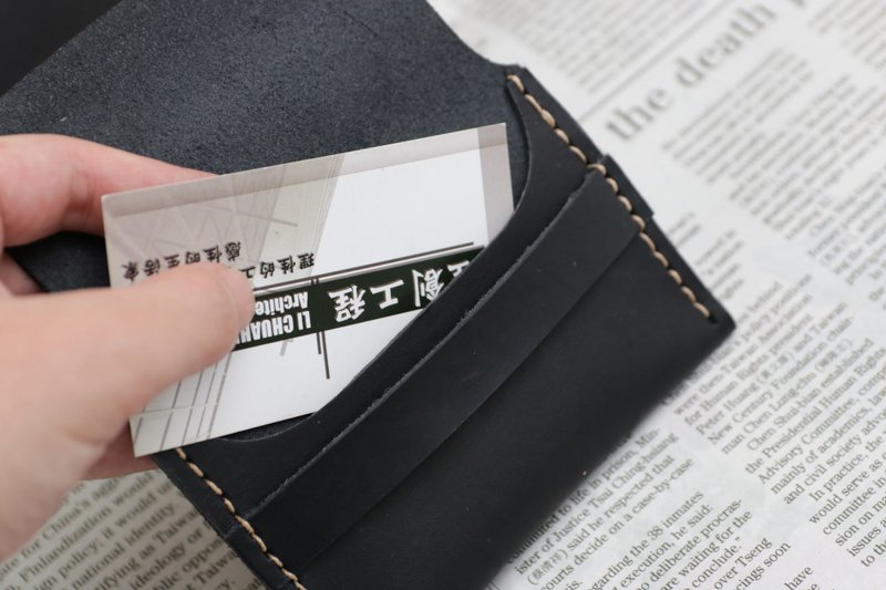 #Japanese business card holder#banknote holder#card holder#handmade business card holder#leather business card holder - Card Holders & Cases - Genuine Leather Black