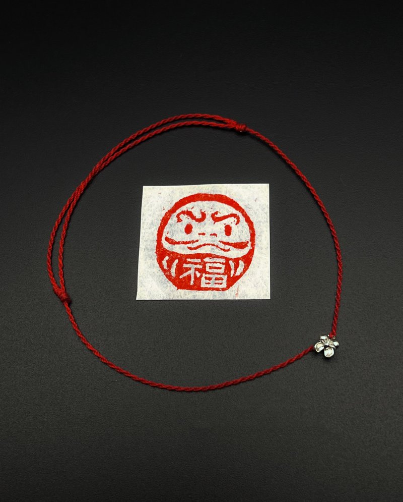 Ultra-Fine Adjustable New Year Osmanthus Red String Bracelet Taisui Bracelet - Bracelets - Sterling Silver Red