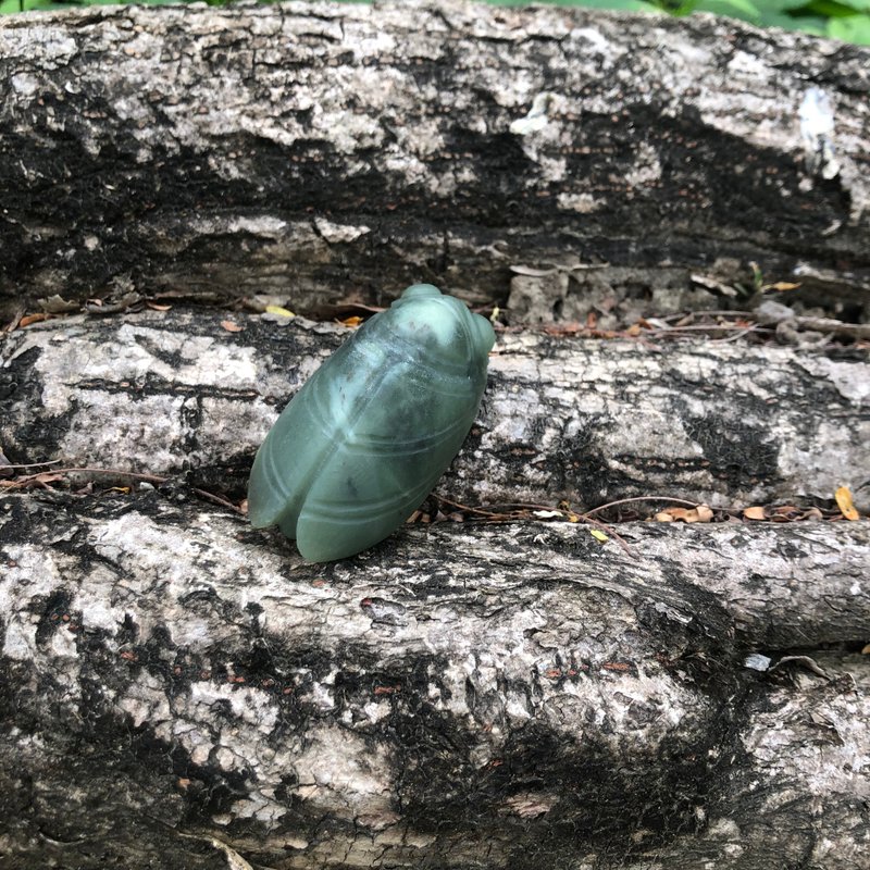 Cicada-Hetian Jade Colorful Decoration Handle Pendant/Gift/Business [HotSummer] - Items for Display - Jade Green