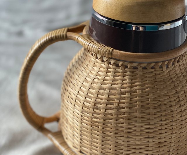 Japanese Tiger Rare Handmade Rattan Kettle Coffee Pot Magic Bottle Thermos  Pot Used - Shop the-old-soul Vacuum Flasks - Pinkoi