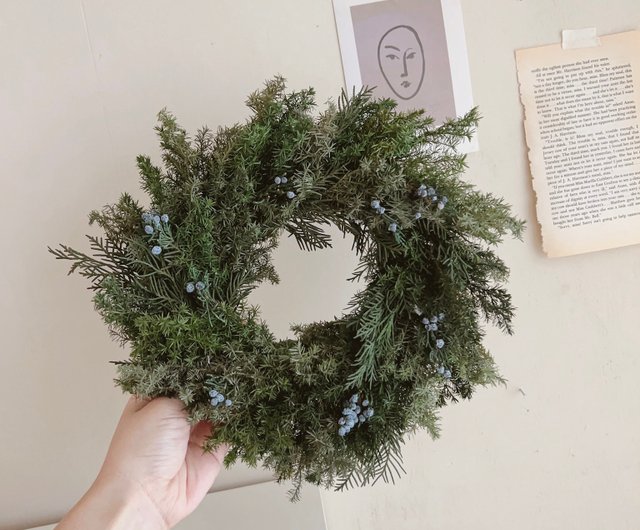 DIY Everlasting Cedar Christmas Wreath Material Set - Shop mellowartstudio  Plants & Floral Arrangement - Pinkoi