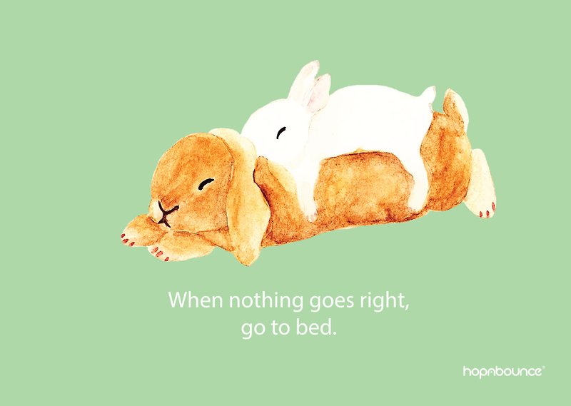 Rabbit Toffee Bunny A4 Art Print - โปสเตอร์ - กระดาษ สีเขียว