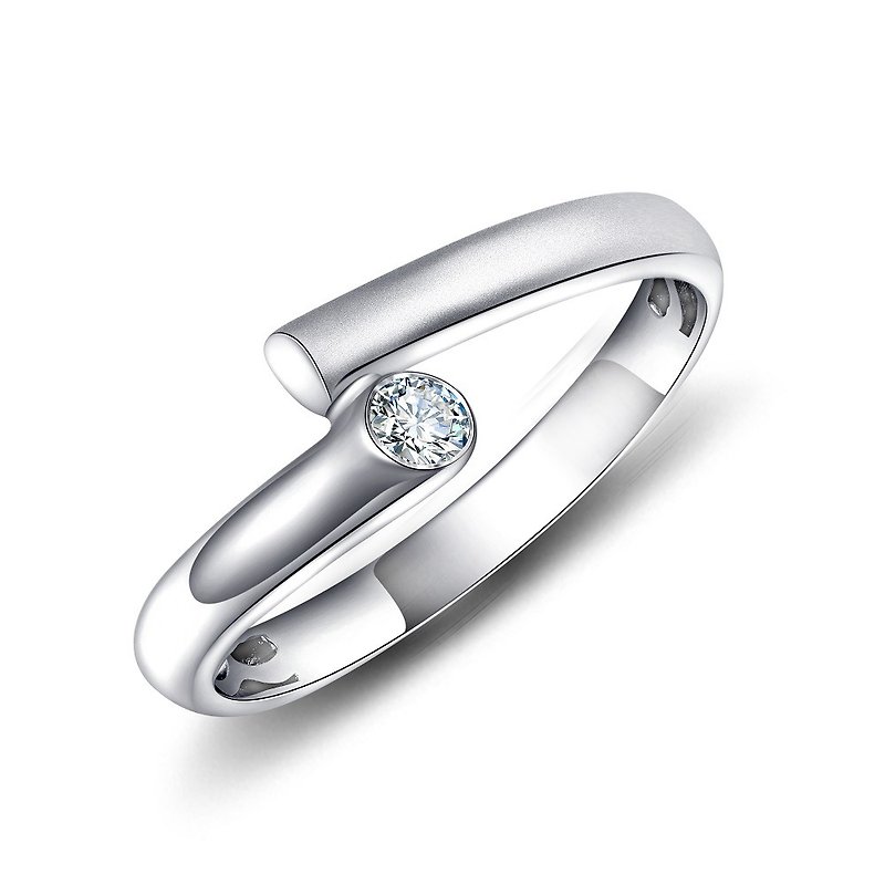 執子之手 鑽石對戒 男用戒指 結婚對戒推薦 - 對戒 - 鑽石 銀色