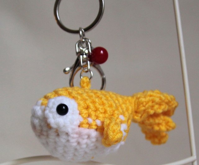 Crochet keychain duckling with a knife,cute bag charm,car accessories for  women - Shop Toysbynusi Keychains - Pinkoi