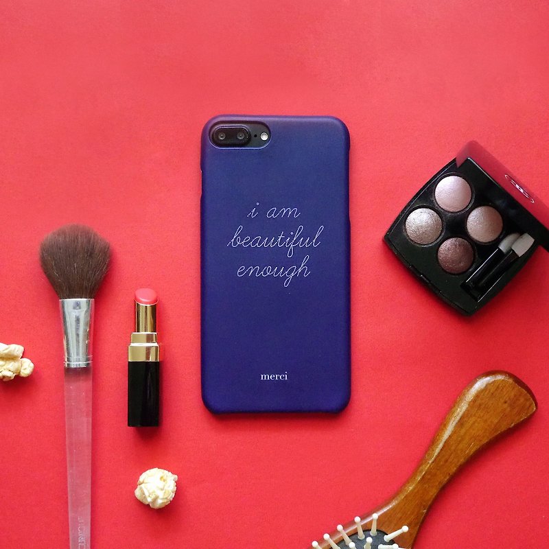 i am beautiful phone case - เคส/ซองมือถือ - วัสดุอื่นๆ สีน้ำเงิน