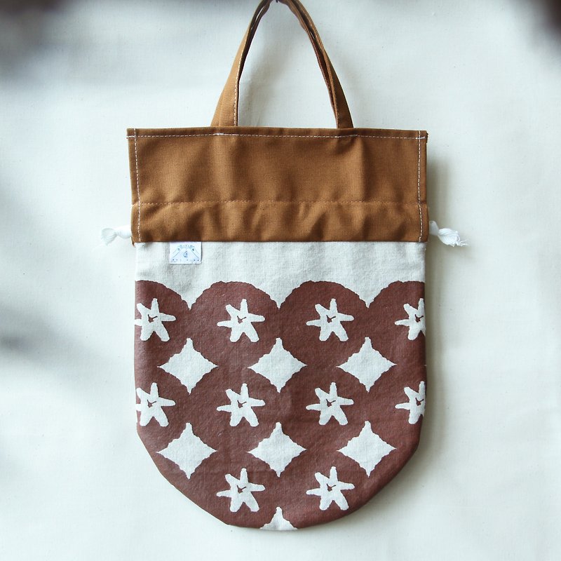 Fruit bag - กระเป๋าถือ - ผ้าฝ้าย/ผ้าลินิน สีนำ้ตาล
