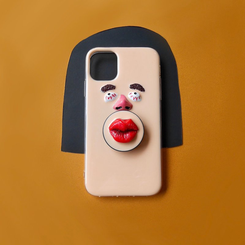 POP UP MOUTH - Kiss ! ! - Phone Cases - Other Materials Yellow