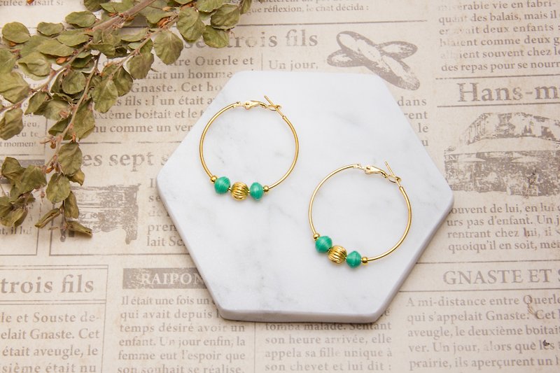 Golden grassland round earrings (multicolor optional) - Earrings & Clip-ons - Paper Green