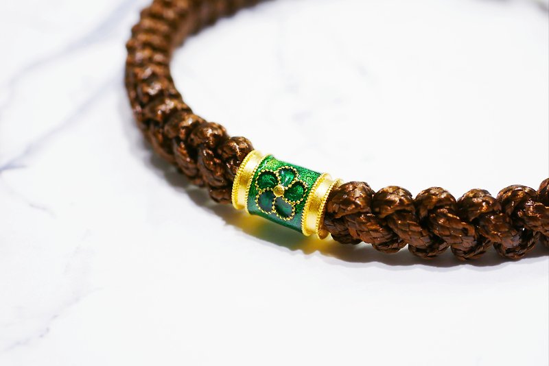 Palace Gold Ornaments (Ancient Gold)-Cherry Blossom (Emerald Green) - Bracelets - 24K Gold Brown