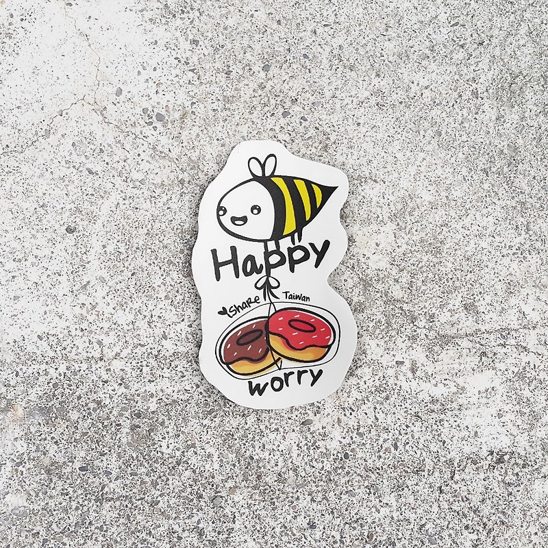 Waterproof stickers bees donuts funny bout luggage stickers - สติกเกอร์ - กระดาษ หลากหลายสี