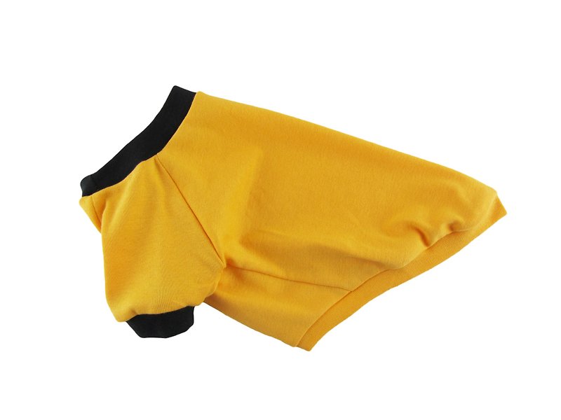 Yellow 1 x 1 Rib Knit Ringer Tee, Dog T-shirt, Dog Apparel - 寵物衣服 - 其他材質 黃色
