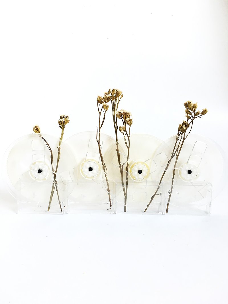 Vase made of film reel + free preserved flower - เซรามิก - พลาสติก สีใส