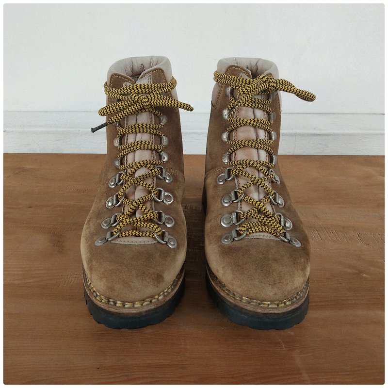 Leather shoes_S046_outdoor - รองเท้าบูทสั้นผู้หญิง - หนังแท้ สีกากี
