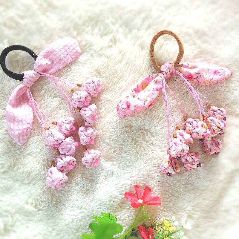 Thai fabric hair band flower hair rubber band Hoya flower hair band - Hair Accessories - Cotton & Hemp Multicolor
