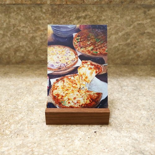 香魚療癒食堂 披薩－美食明信片/食物明信片/美食卡片/食物卡片