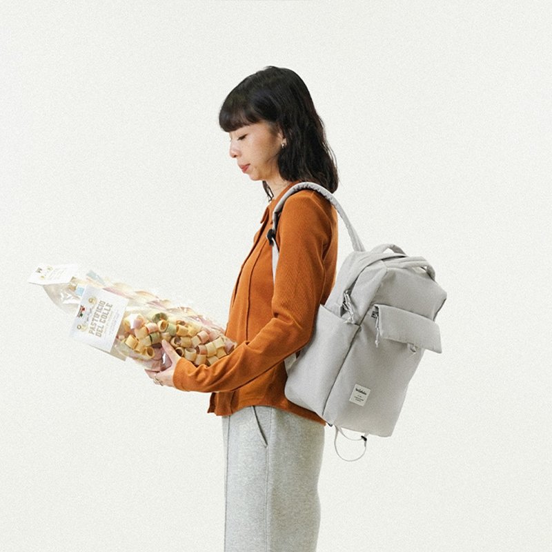 【新色】CARTER系列 | 13吋後背包M號 MINI CARTER ECO (柔灰色) - 後背包/背包/書包 - 環保材質 灰色
