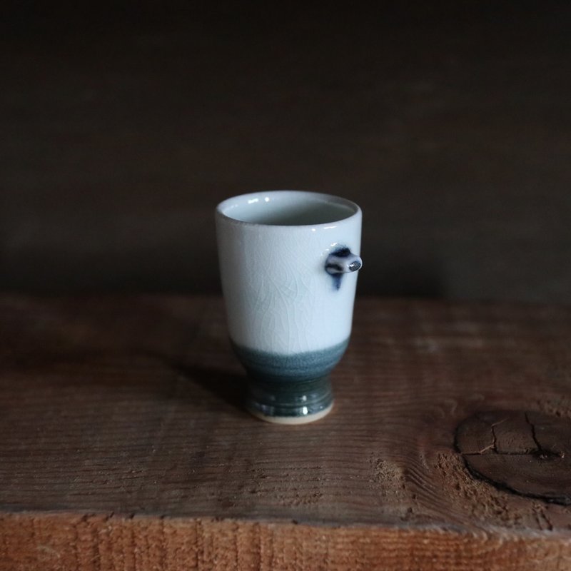 刻度・殘垣 柴燒茶酒杯 40ml  #p21 - 其他杯子 - 瓷 白色