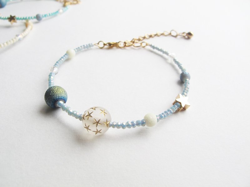 Rosy Garden sky blue crystals planet bracelet - Bracelets - Glass Blue