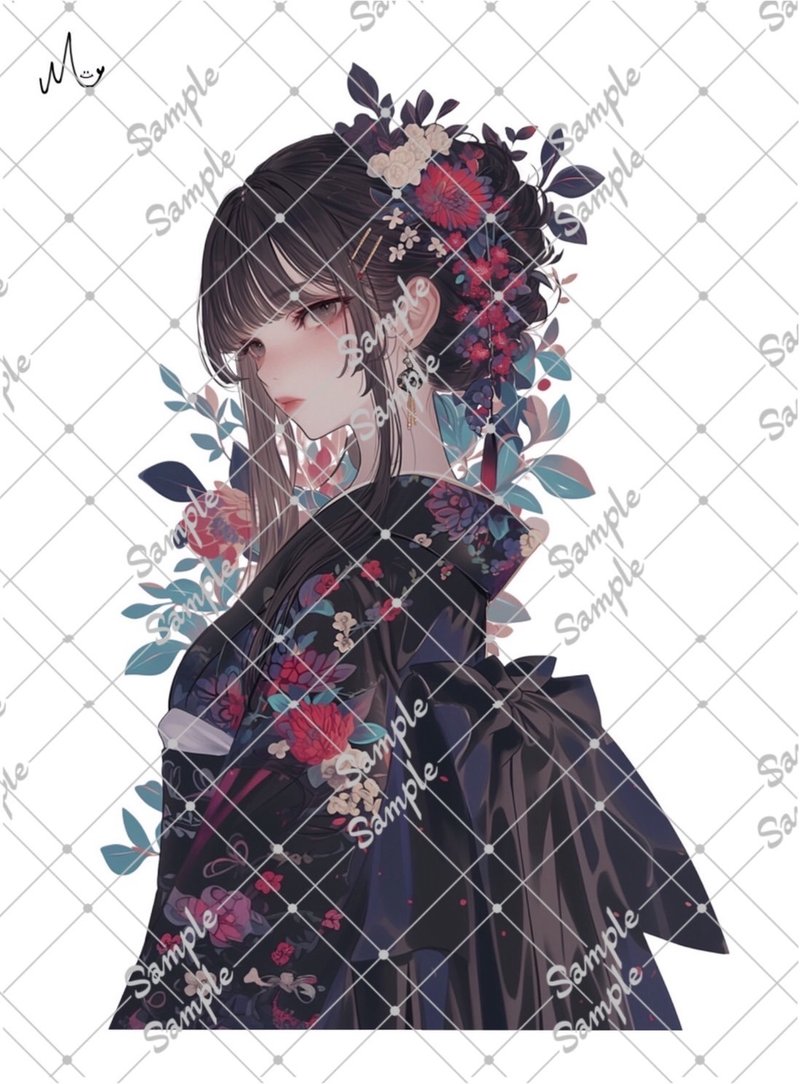 オリジナル人物ステッカー8月新作 - 貼紙 - 紙 