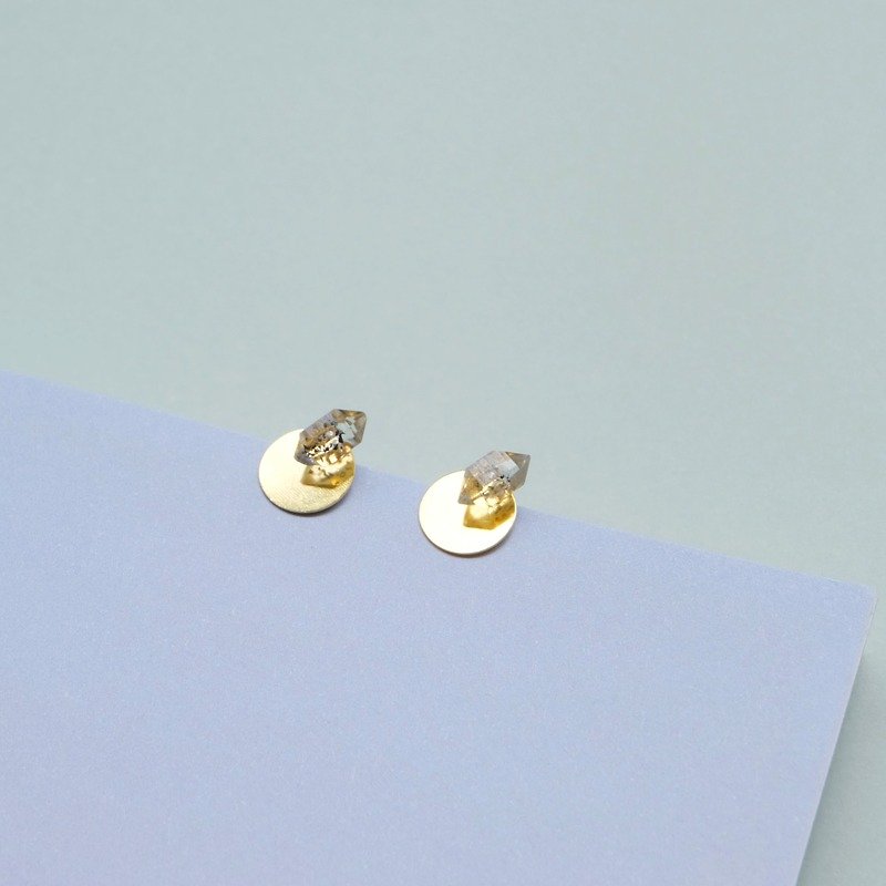 N IS FOR NEVERLAND Hermione crystal personality 925 sterling silver stud earrings - ต่างหู - เครื่องเพชรพลอย สีทอง