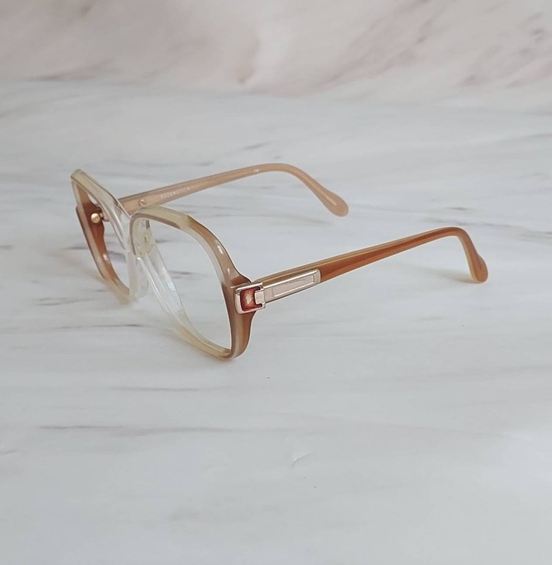 German Rodenstock transparent caramel two-color plastic frame VINTAGE out-of-print old product brand new antique glasses - กรอบแว่นตา - พลาสติก สีใส