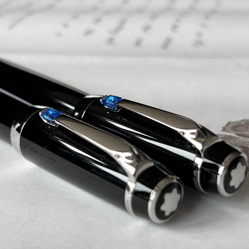 MONTBLANC Montblanc Bohemian Sapphire Fountain Pen Ballpoint Pen | German Classic Collection - ปากกาหมึกซึม - เรซิน สีดำ