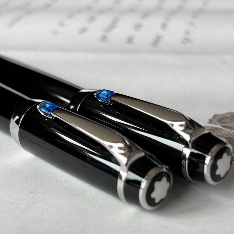 MONTBLANC 萬寶龍 波西米亞藍寶石鋼筆 鋼珠筆 | 德國 經典 珍藏 - 鋼筆 - 樹脂 黑色