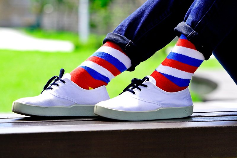 Women's Socks - matpewka, Classic Stripes - British Design - Socks - Cotton & Hemp Multicolor