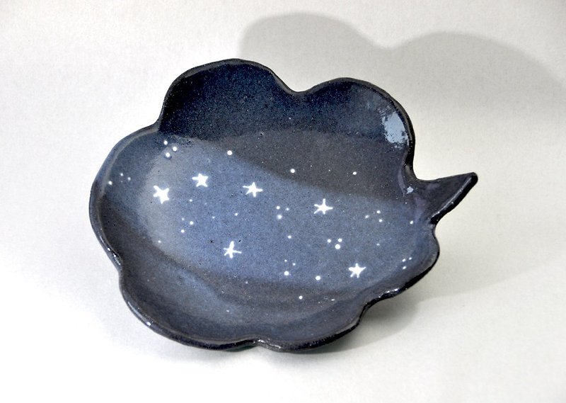 ほしの皿　吹き出しのカタチ - 花瓶/陶器 - 陶 藍色