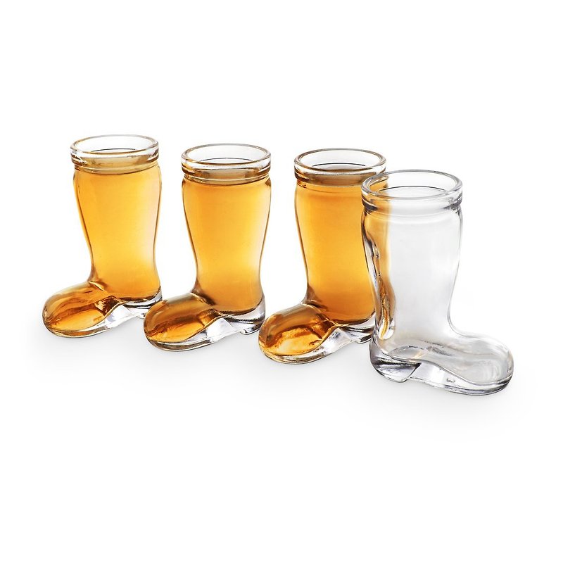 Final Touch 啤酒靴造型玻璃烈酒杯 44ml 4件裝 - 酒杯/酒器 - 玻璃 透明