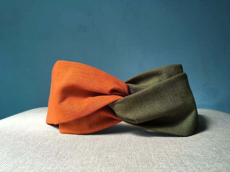 Two-color hair band / autumn is here - Headbands - Cotton & Hemp Orange