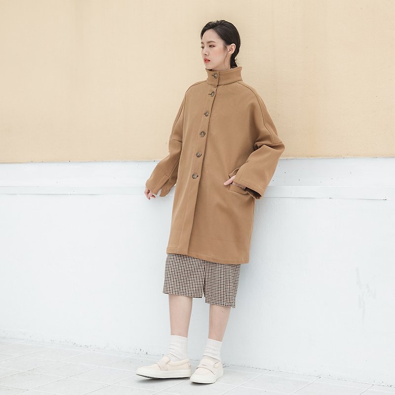 [Classic Original] Repose_Sleeping style brushed coat_ CLO506_Mumu Brown - Women's Casual & Functional Jackets - Other Materials Khaki