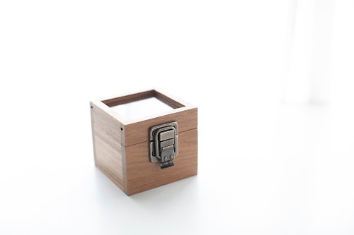 WOOD515 客製化精品收納柚木玻璃盒面原木盒子 小