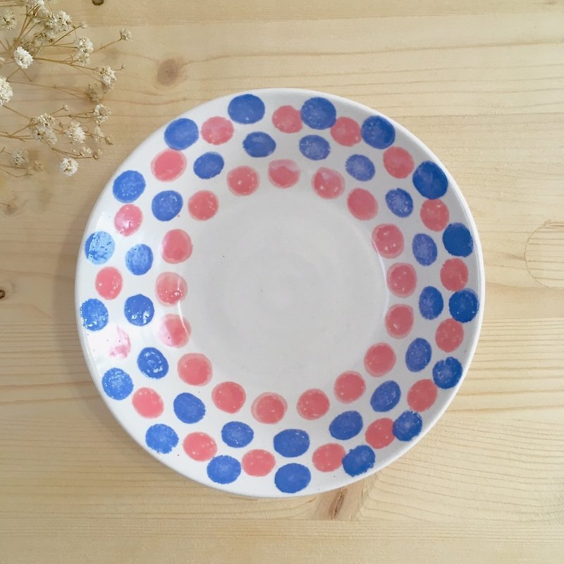 花花 陶盤-紅/藍 - 碗 - 陶 藍色