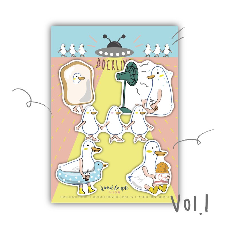 Duck Man Frosted Waterproof Sticker Set Vol.1 A set of 5 sheets - Stickers - Paper Multicolor