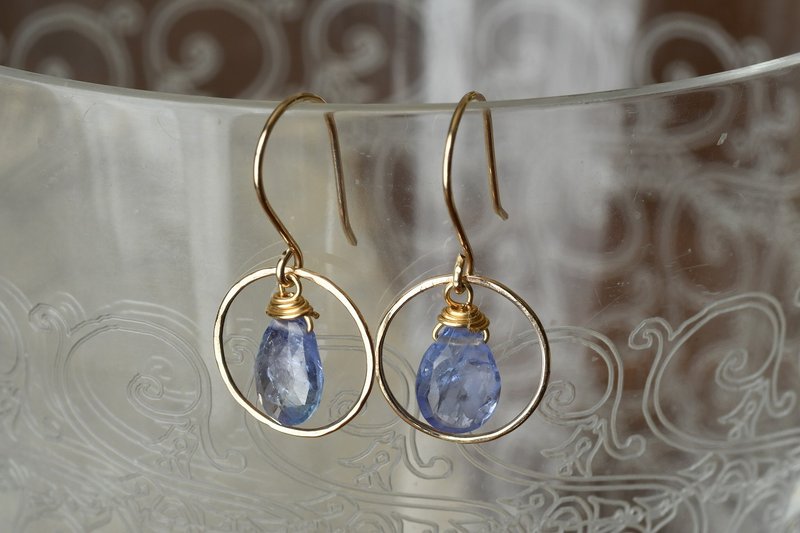 Golden ring tanzanite - ต่างหู - โลหะ สีน้ำเงิน