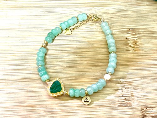 Angel's tears 天使之淚 Jewelry Design 4mm天然A貨緬甸玉 糯種豆綠翡翠 古法銀鑲嵌翡翠佛公設計手串hsm