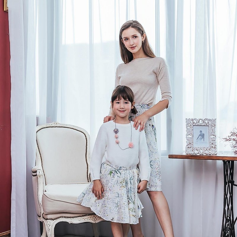 (Parent-child outfit) pure cotton-smile Versailles (a set of two) - Parent-Child Clothing - Cotton & Hemp 