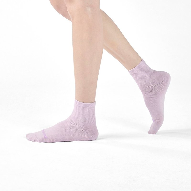 One Day/淺紫(M)-MIT抗菌短筒襪 - 襪子 - 棉．麻 紫色