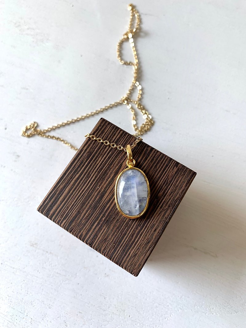 Moonstone necklace - ネックレス - 石 ホワイト