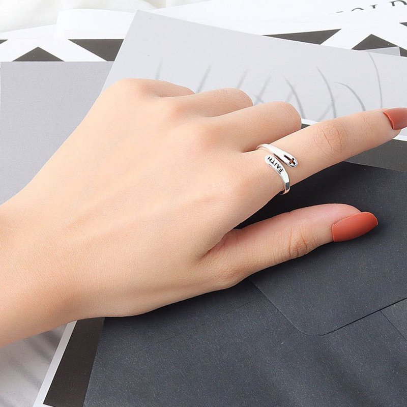 【ソーライトソルトブルー】SL327 コンフィデンスジャーニーデザインリングオンザクロス - リング・指輪 - 銅・真鍮 シルバー