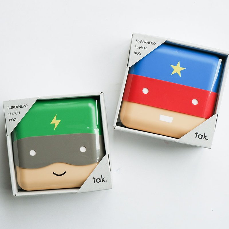 【Tak】SUPER HERO超級英雄便當盒 (兩色可選) - 寶寶/兒童餐具/餐盤 - 樹脂 多色