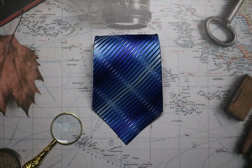 壞紳士 天藍色斜紋真絲領帶/商務細紋necktie