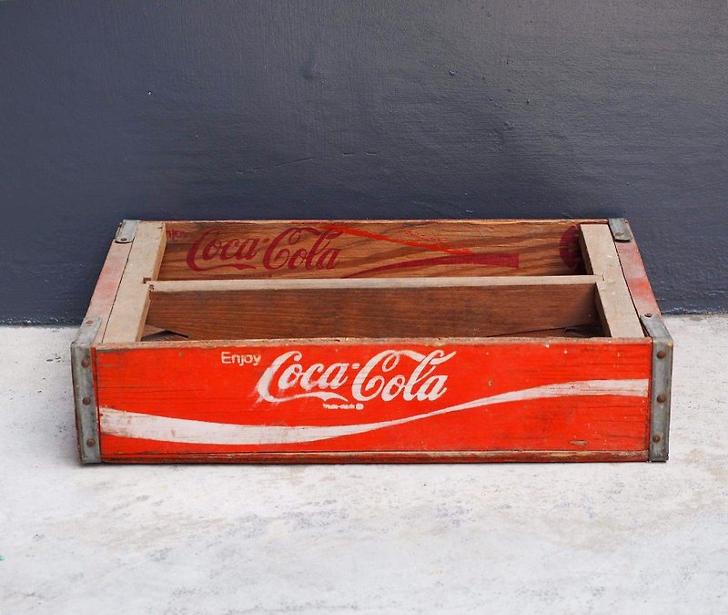 コカ・コーラシリーズ -  1950アンティーク木製ボックスタイプB - 収納用品 - 木製 