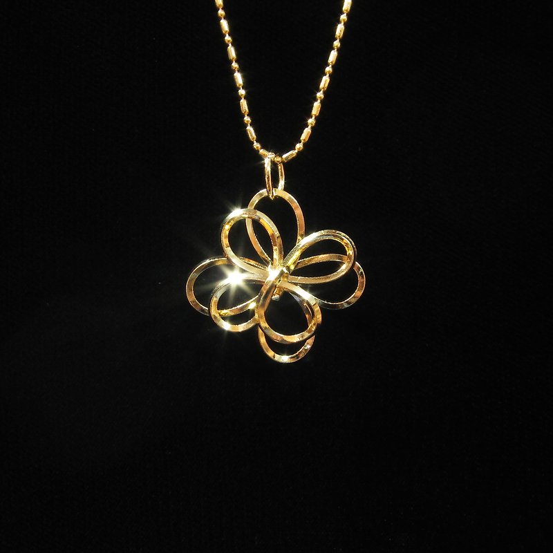 Winwing Metal Wire Braided Necklace-[Three-dimensional Flower] - สร้อยคอ - โลหะ 